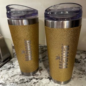 Gold glitter wawa tumbler